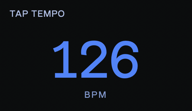 FastTempo tap-tempo readout showing 126 BPM
